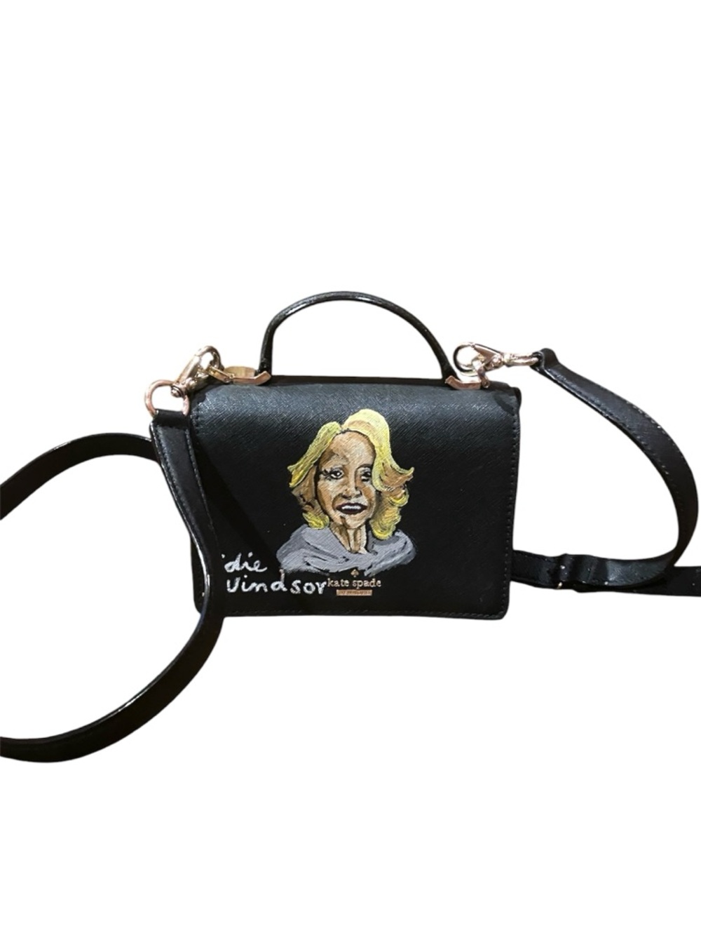 kate spade Black Hand-Painted Mini Crossbody Bag
